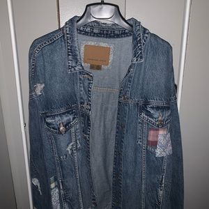 AE 90s Boyfriend Oversized Patchwork Denim Jacket